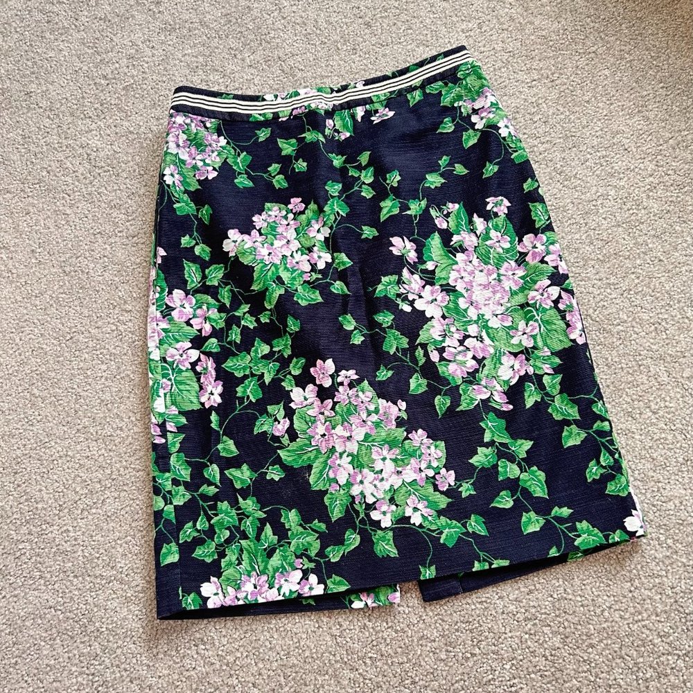 Talbots The Oprah Magazine Collection Pencil Skirt Hydrangea Print US8   - B1053